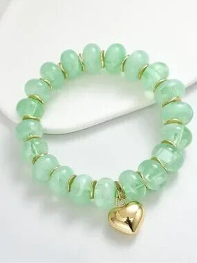 Translucent Mint Green Bead Bracelet
